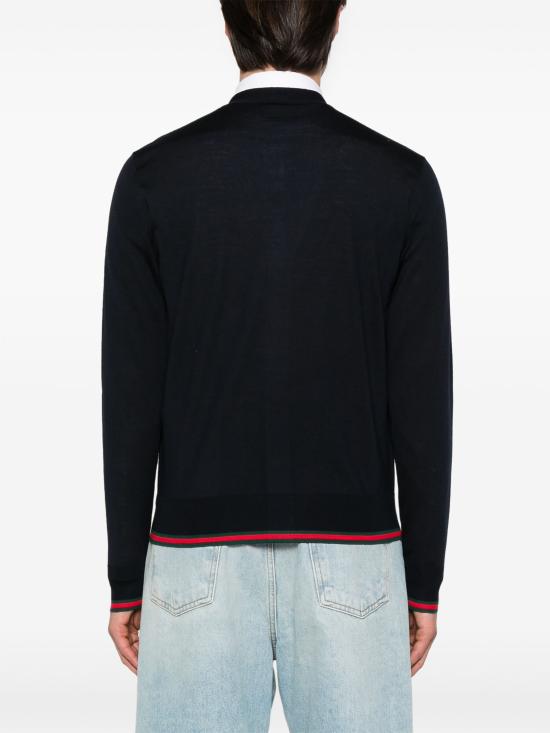 25SS 구찌 웹 브이넥 울 가디건 814529XKEJV 4060 - GUCCI