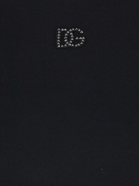 26SS 돌체앤가바나 DG 자수 & 라인스톤 저지 티셔츠 F8V42ZGDDL7N0000 BLACK - DOLCE & GABBANA