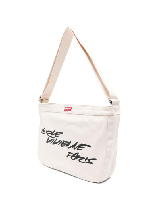 25FW 겐조 x Futura 2000 "Kenzo Utility" 레터링 라지 크로스백 FF68SA919F3603ECRU BEIGE - KENZO