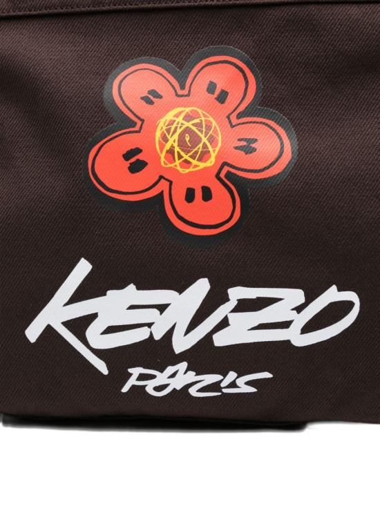 25FW 겐조 x Futura 2000 "Kenzo Utility" 레터링 라지 크로스백 FF68SA919F3691CHOCOLATE BROWN - KENZO