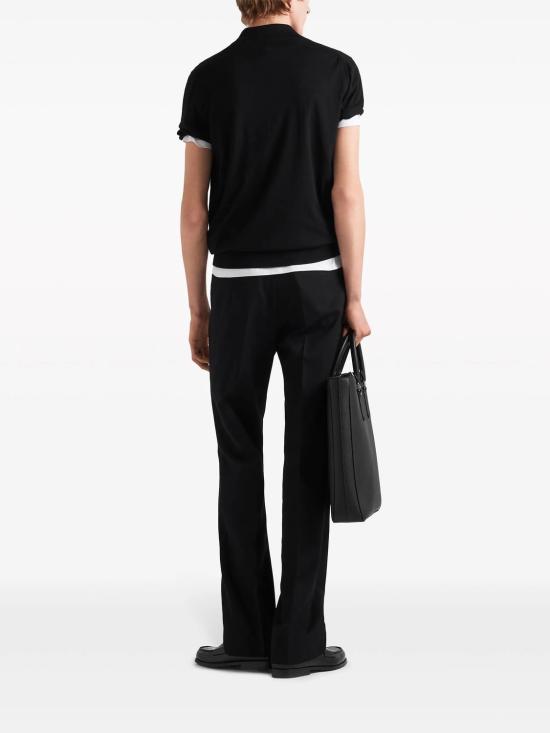 25FW 프라다 슈퍼파인 울 폴로 셔츠 UMB2671ZLE F0002 NERO - PRADA