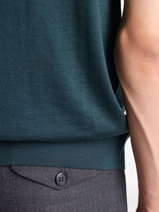 25FW 프라다 슈퍼파인 울 폴로 셔츠 UMF14818DY F0422 BOTTIGLIA - PRADA