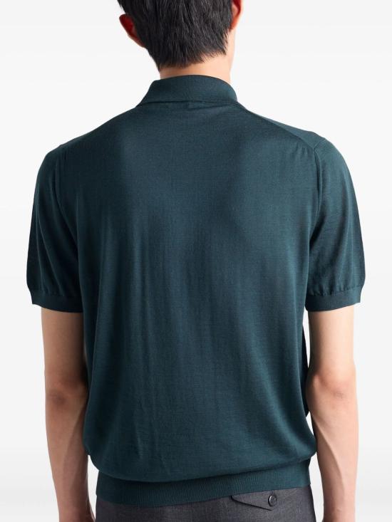 25FW 프라다 슈퍼파인 울 폴로 셔츠 UMF14818DY F0422 BOTTIGLIA - PRADA