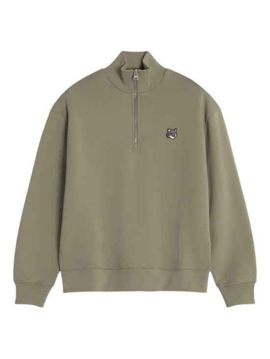 25FW 메종키츠네 폭스 헤드 컴포트 하프 집 스웨트셔츠 PM00305KM0341 P129 STONEBEIGE