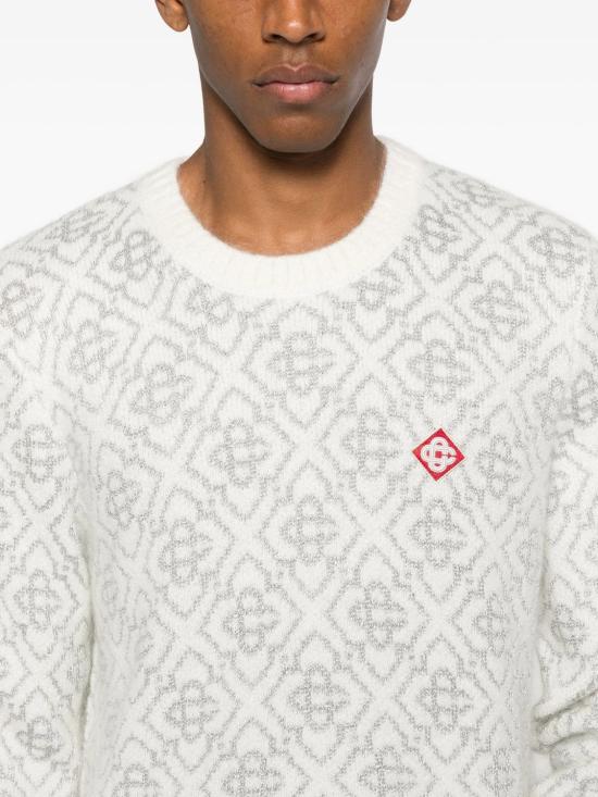 25FW 카사블랑카 스웨터 MAW25KW104101 WHITE - CASABLANCA