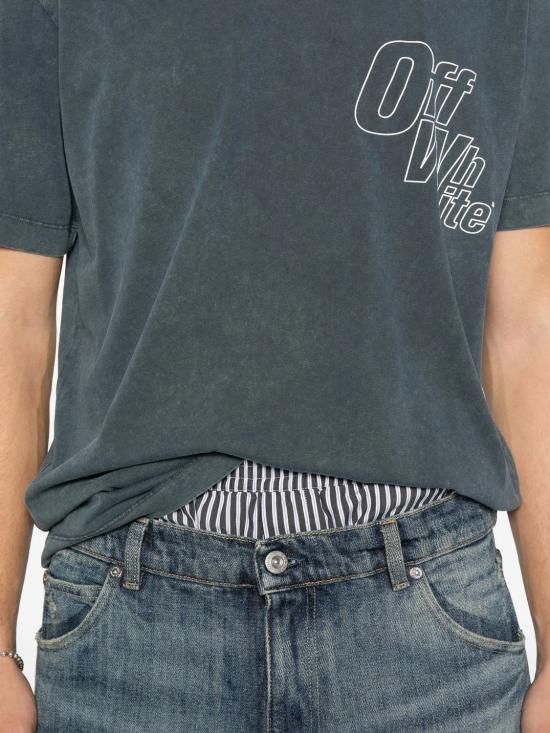 25FW 오프화이트 반팔 티셔츠 OMAA027F25JER00D 4A01 VINT DARK - OFF WHITE