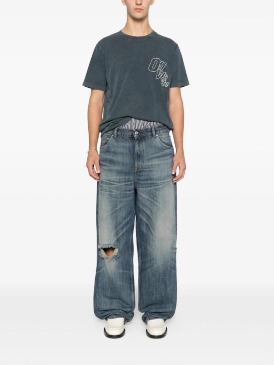 25FW 오프화이트 반팔 티셔츠 OMAA027F25JER00D 4A01 VINT DARK - OFF WHITE