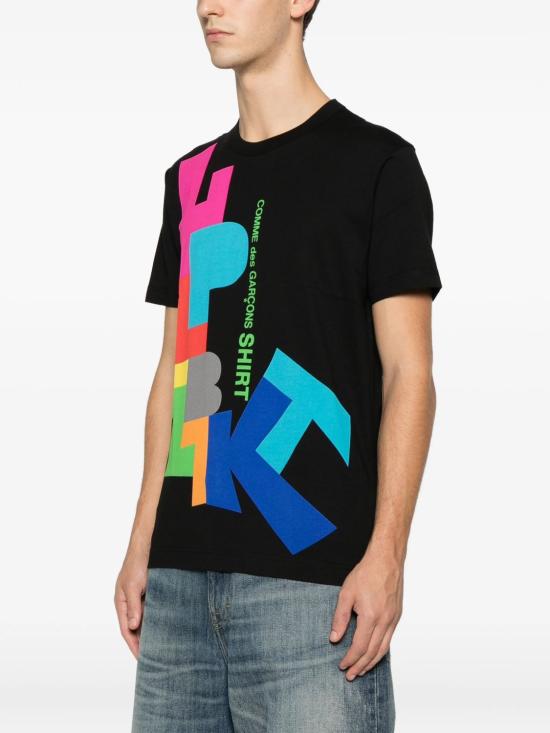 25FW 꼼데가르송 반팔 티셔츠 FPT002W25 BLACKPRIN - COMME DES GARCONS