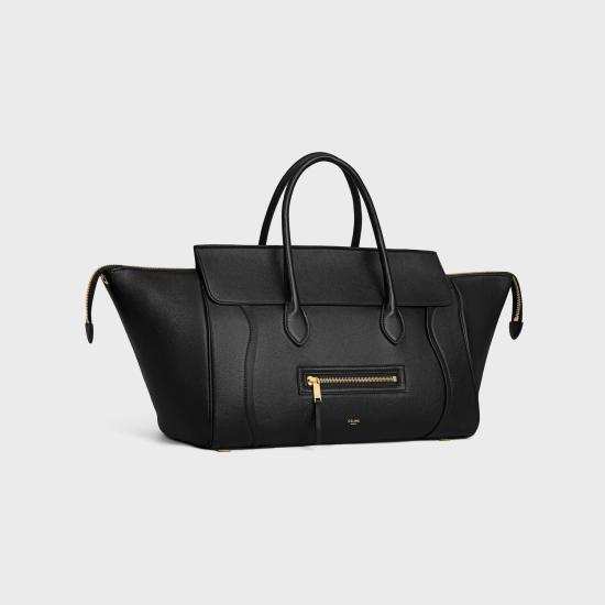 25FW 셀린느 미디움 뉴 러기지 서플 샤이니 램스킨 L100E3GW238NO black - CELINE