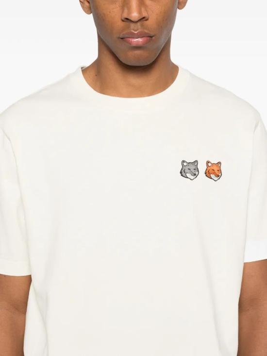 26SS 메종키츠네 더블 폭스 헤드 컴포트 티셔츠 OM011CFKJ7025 P702 LATTE - MAISON KITSUNE