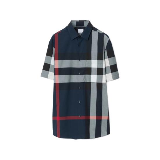 26SS 버버리 체크 코튼 셔츠 8079592 SUMMERTON A1960 BLUE GREY