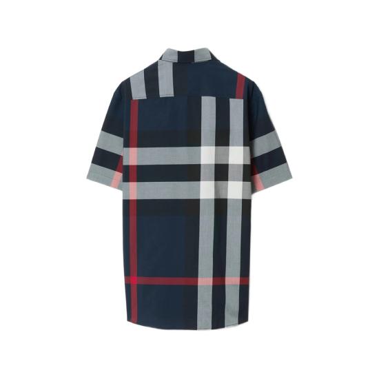 26SS 버버리 체크 코튼 셔츠 8079592 SUMMERTON A1960 BLUE GREY - BURBERRY