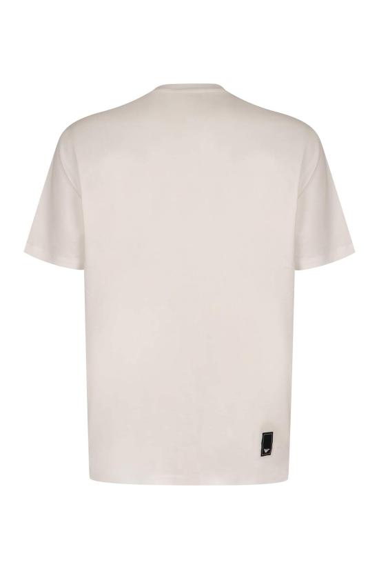  엠포리오 아르마니 반팔 티셔츠 코튼 티셔츠 화이트 - EMPORIO ARMANI