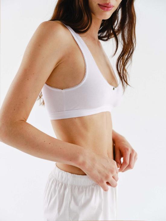  mai petit 브라 마이 쁘띠 제이드 코튼 탑  화이트 - OTHER BRANDS