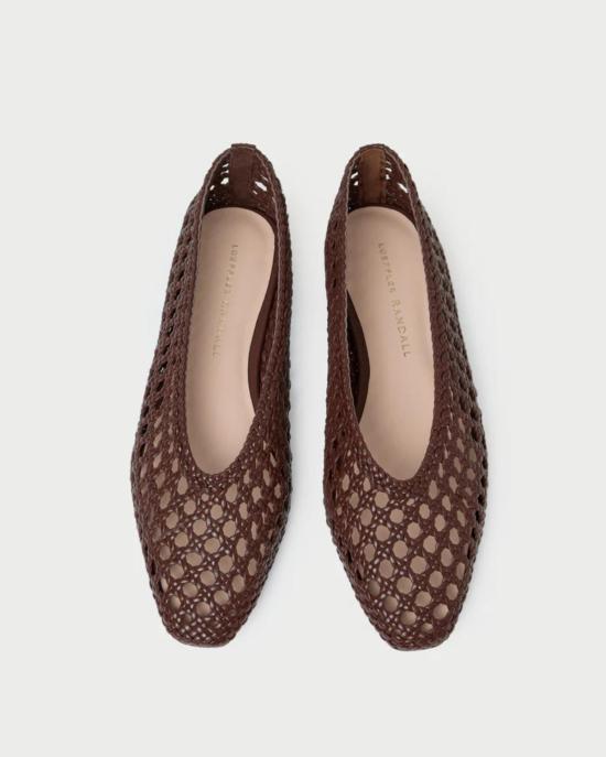  로플러랜달 플랫 슈즈 로플러 랜달 에머리 우븐 발레 플랫 초콜릿 - LOEFFLER RANDALL