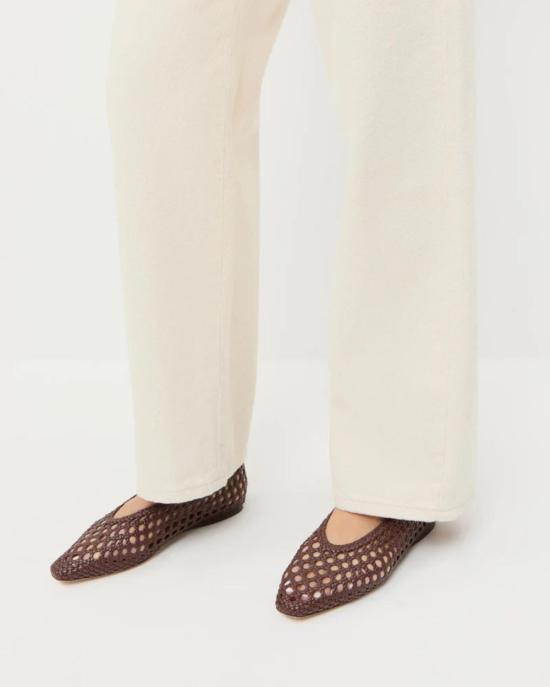  로플러랜달 플랫 슈즈 로플러 랜달 에머리 우븐 발레 플랫 초콜릿 - LOEFFLER RANDALL