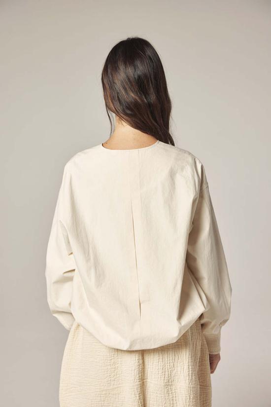  amente 봄버 자켓 아멘테 스모크 소매 지퍼업 재킷 - AMENTE