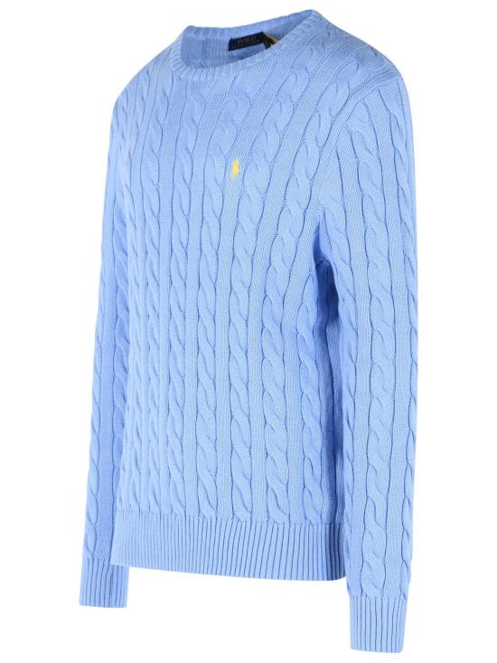 26SS 폴로 랄프로렌 로고 자수 케이블 니트 스웨터 710775885535 Light Blue - POLO RALPH LAUREN