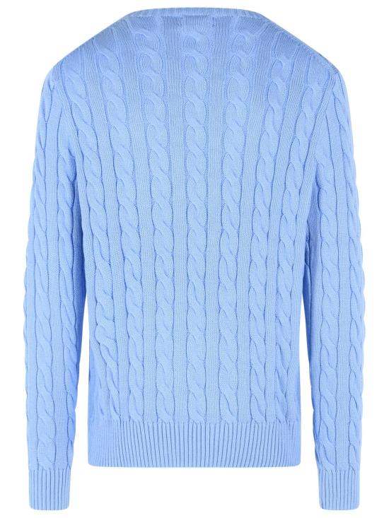 26SS 폴로 랄프로렌 로고 자수 케이블 니트 스웨터 710775885535 Light Blue - POLO RALPH LAUREN