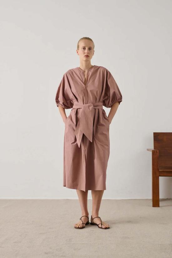  쉐르 롱 원피스 수르 알제르 드레스 로즈 브룬 - SOEUR