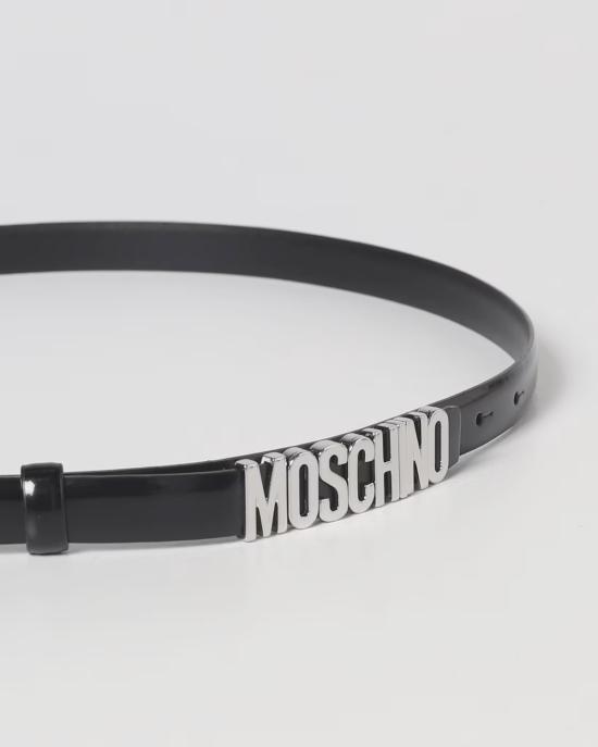 26SS 모스키노 슬림 벨트 8010 8007 1555 NERO NERO ARGENTO - MOSCHINO