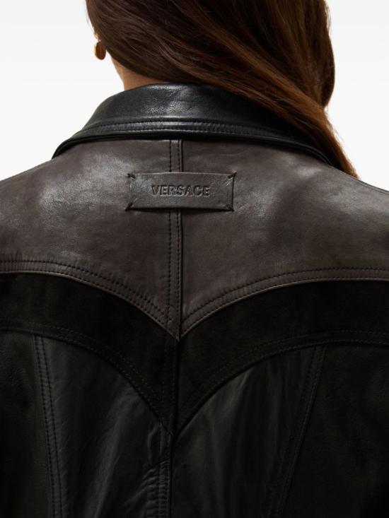  베르사체 자켓 블랙 가죽 재킷 - VERSACE