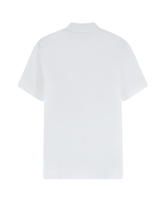  버버리 폴로 티셔츠 오가닉 코튼 폴로 셔츠 화이트 - BURBERRY