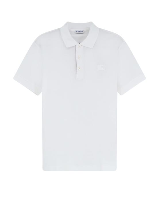  버버리 폴로 티셔츠 오가닉 코튼 폴로 셔츠 화이트