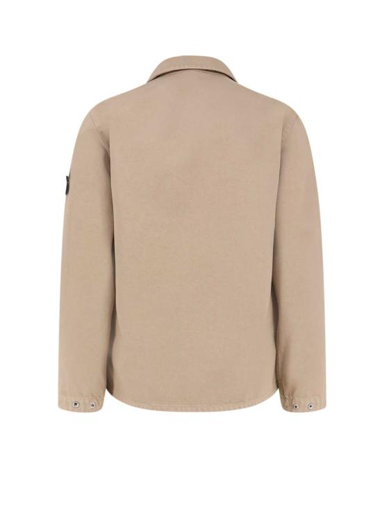  스톤 아일랜드 자켓 오버셔츠 코튼 재킷 데저트 - STONE ISLAND