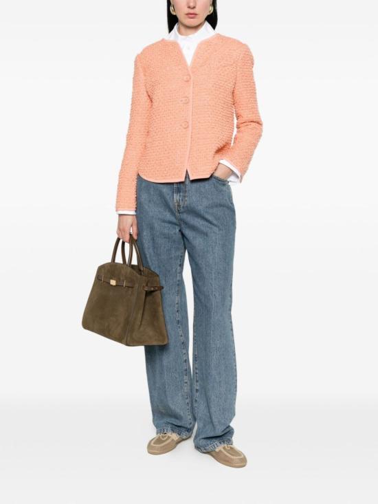  엠포리오 아르마니 수트 자켓 울 블렌드 재킷 핑크 - EMPORIO ARMANI