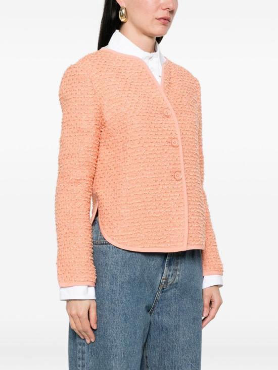  엠포리오 아르마니 수트 자켓 울 블렌드 재킷 핑크 - EMPORIO ARMANI