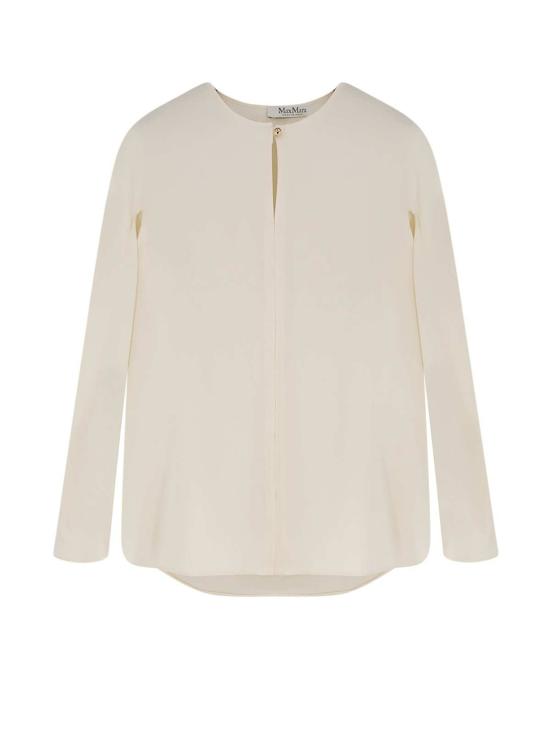  막스마라 탑 막스 마라 맥스미티코 스트레치 실크 셔츠 아이보리