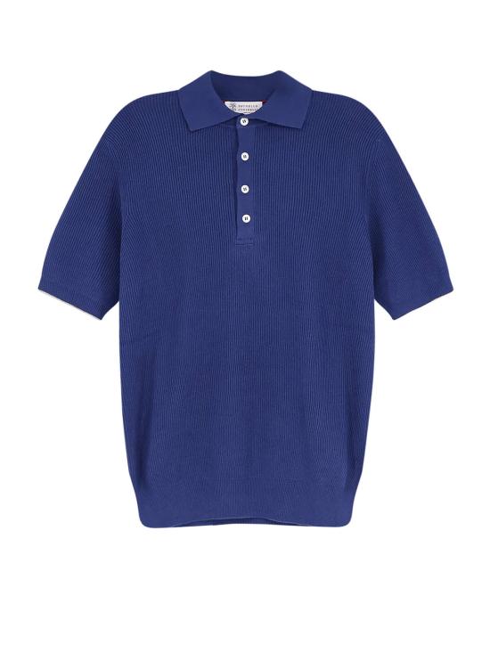  브루넬로 쿠치넬리 폴로 티셔츠 Brunello Cucinelli 코튼 폴로 셔츠 Avio Grigio Chiaro