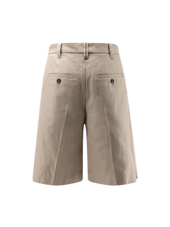  브루넬로 쿠치넬리 숏팬츠 코튼 앤 린넨 반바지 샌드쉘 - BRUNELLO CUCINELLI