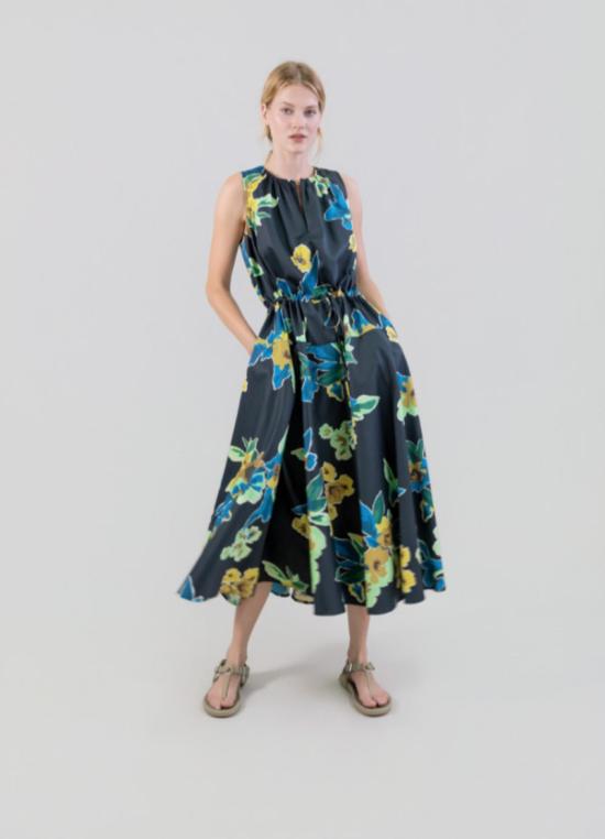  필로소피아 롱 원피스 프소피아 프린트 코튼 새틴 드레스