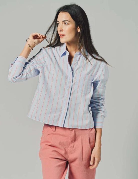  The Shirt 셔츠 셔츠: 긴팔 박시 크롭 셔츠 - THE SHIRT