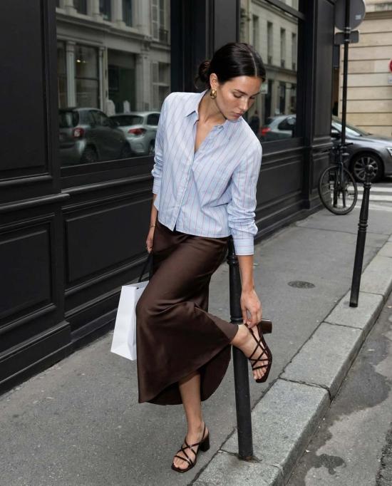  The Shirt 셔츠 셔츠: 긴팔 박시 크롭 셔츠