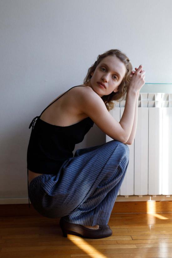  데이지 스튜디오 스트레이트 팬츠 Deiji Studios 리넨 이즈 팬츠 아주르 스트라이프 - DEIJI STUDIO