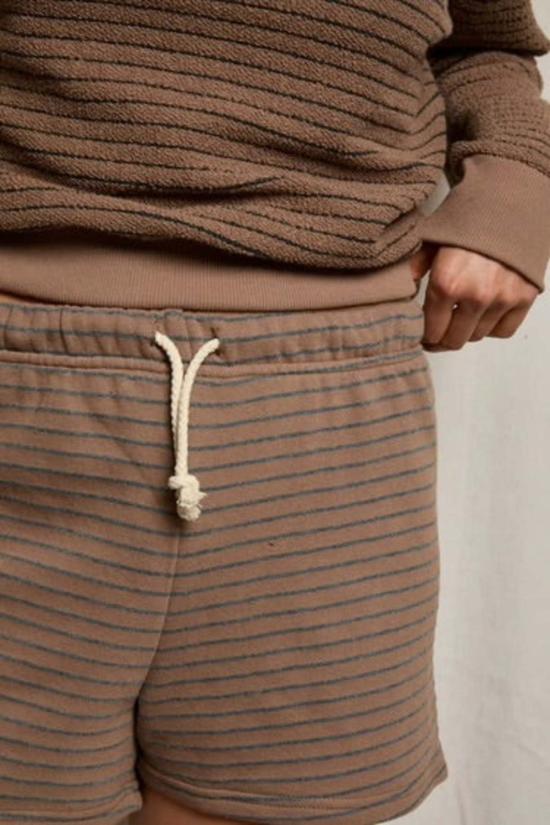  퍼펙트 화이트 티 숏팬츠 셔츠, 베니 스웨트숏츠, 모카 차콜 스트라이프 - PERFECT WHITE TEE