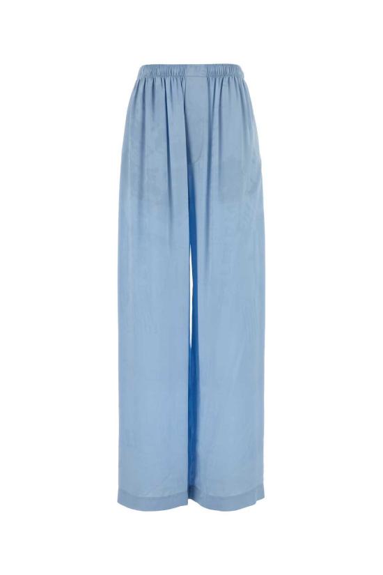  발렌시아가 스트레이트 팬츠 실크 와이드 레그 팬츠 베이비 블루