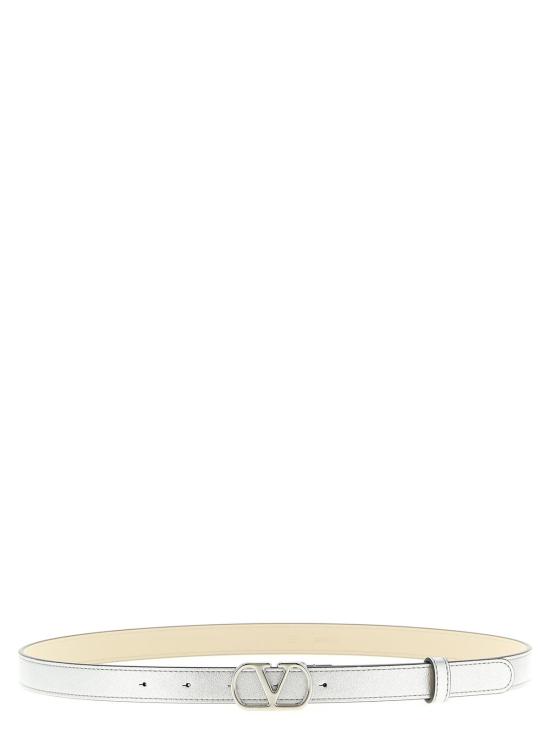  발렌티노 가라바니 레귤러 벨트 , V 로고 버클, 실버 색상