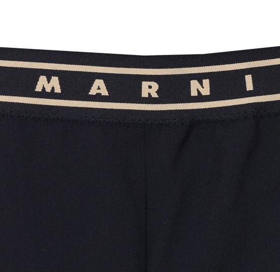  마르니 스트레이트 팬츠 로고 팬츠 블랙 - MARNI