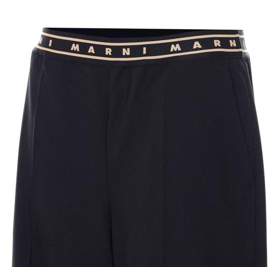  마르니 스트레이트 팬츠 로고 팬츠 블랙 - MARNI