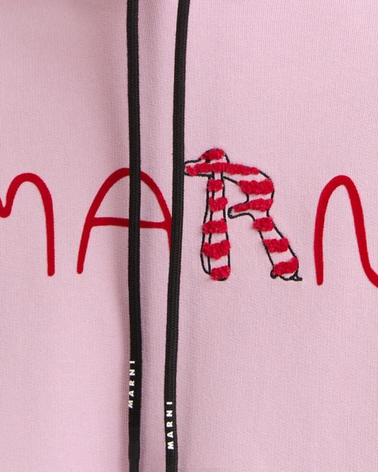  마르니 긴팔 티셔츠 쿼츠 코튼 스웨트셔츠 핑크 - MARNI