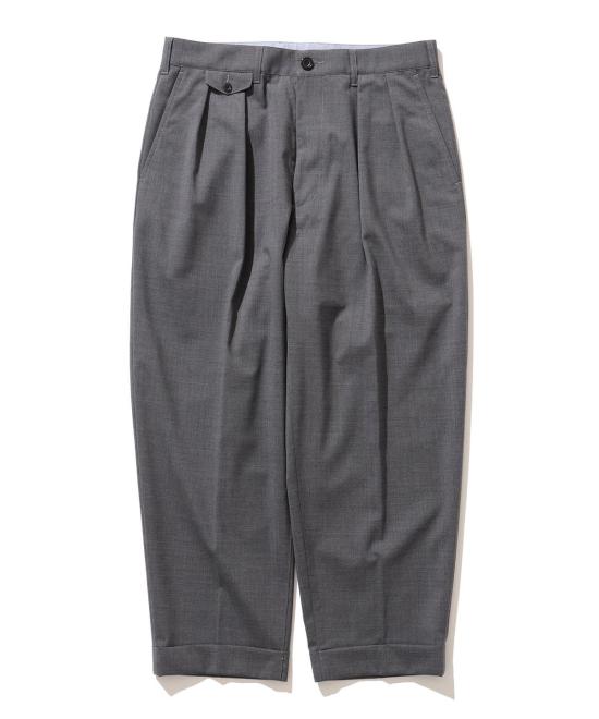  빔스 스트레이트 팬츠 플러스 2 플리츠 테이퍼드 울 트로피컬 팬츠