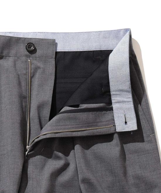  빔스 스트레이트 팬츠 플러스 2 플리츠 테이퍼드 울 트로피컬 팬츠 - BEAMS