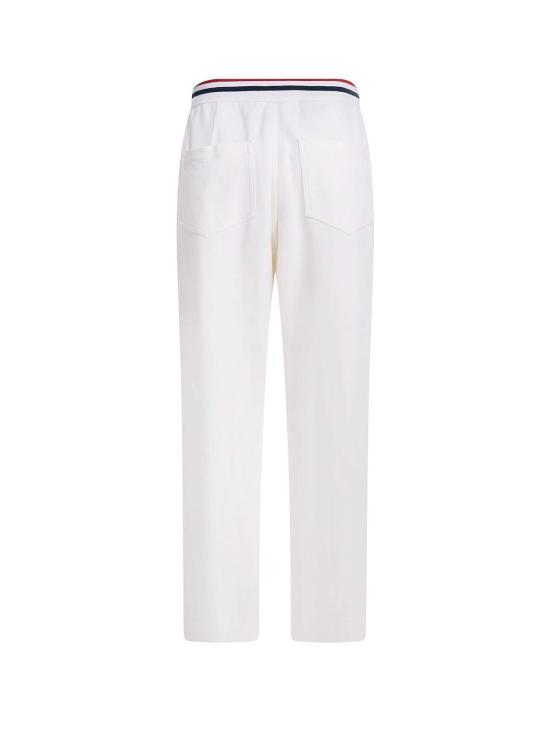  브루넬로 쿠치넬리 스트레이트 팬츠 코튼 조깅 팬츠 오프 화이트 - BRUNELLO CUCINELLI