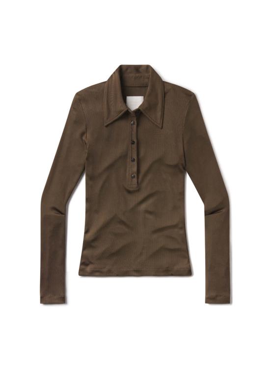  시티즌 오브 휴머니티 긴팔 티셔츠 인류 시민 샤에아 폴로 탑 코코아