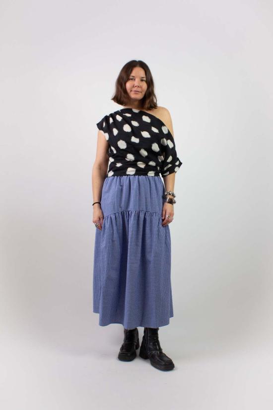  A Bronze Age 롱 스커트 청동기 시대 체크무늬 들판 치마