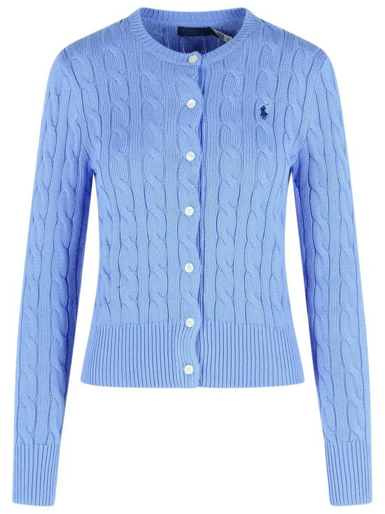 26SS 폴로 랄프로렌 폴로 자수 케이블 니트 가디건 211971868009 Light Blue